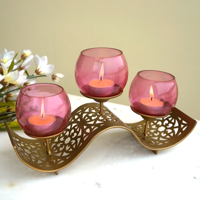 Blush Glow Tea Light Holder Set | Casa Kriti