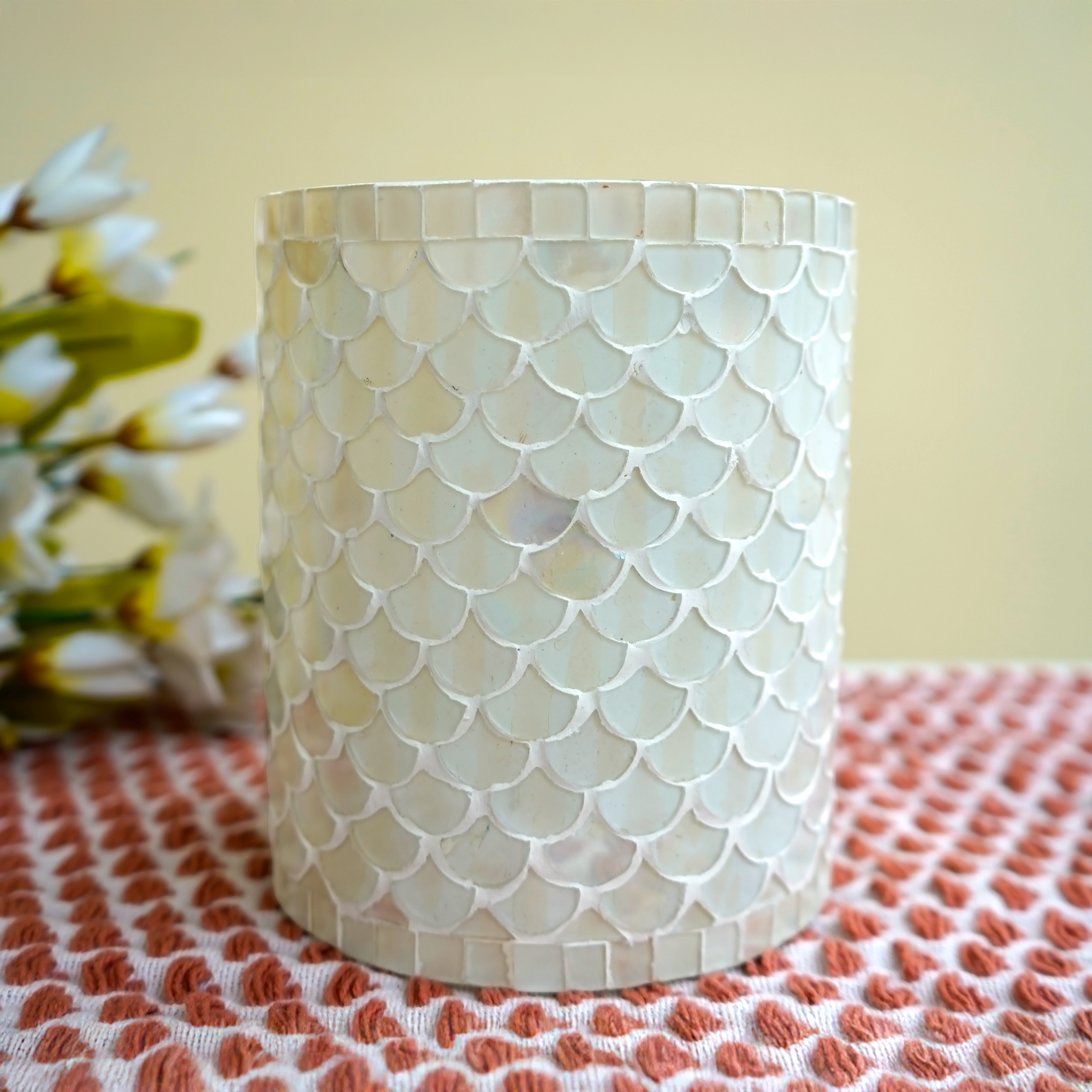Pearl Perfection Mosaic Glass Vase | Casa Kriti
