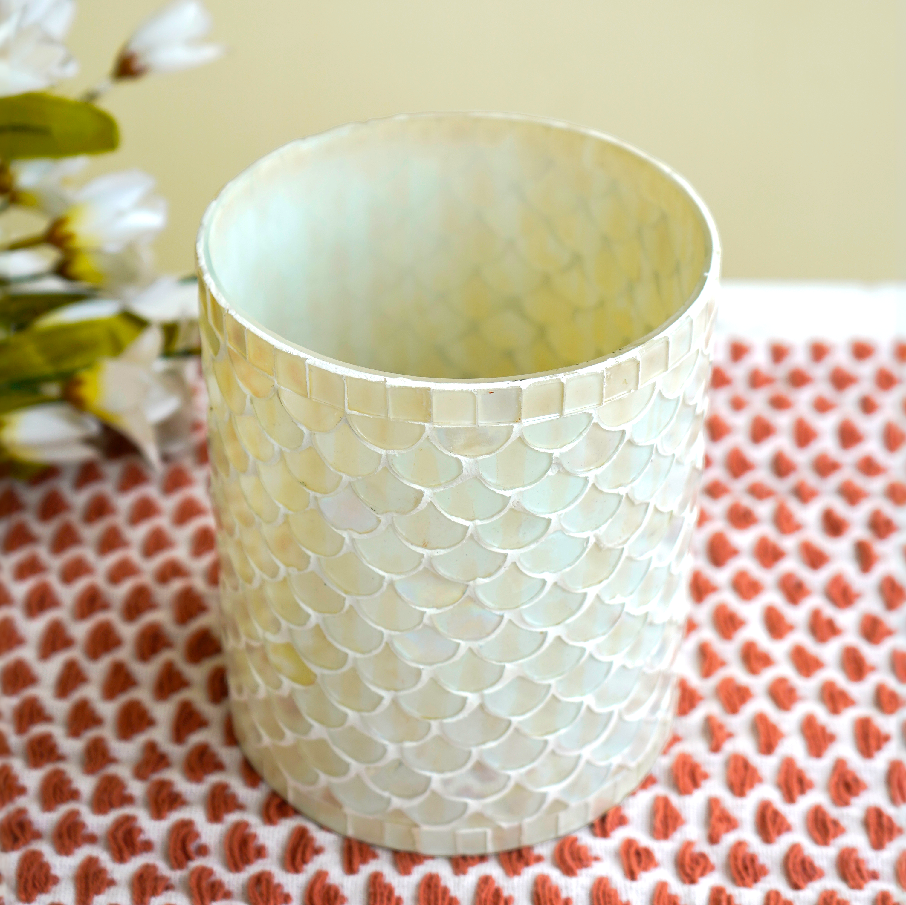 Pearl Perfection Mosaic Glass Vase | Casa Kriti