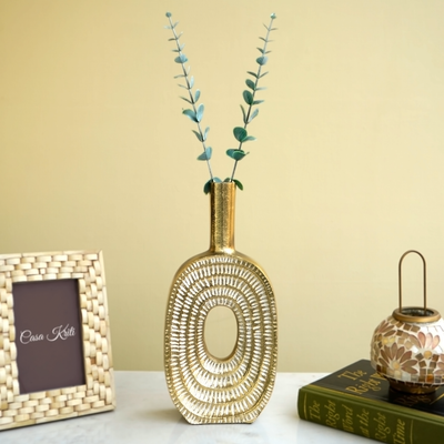 Gold Hollow Flower Vase | Casa Kriti