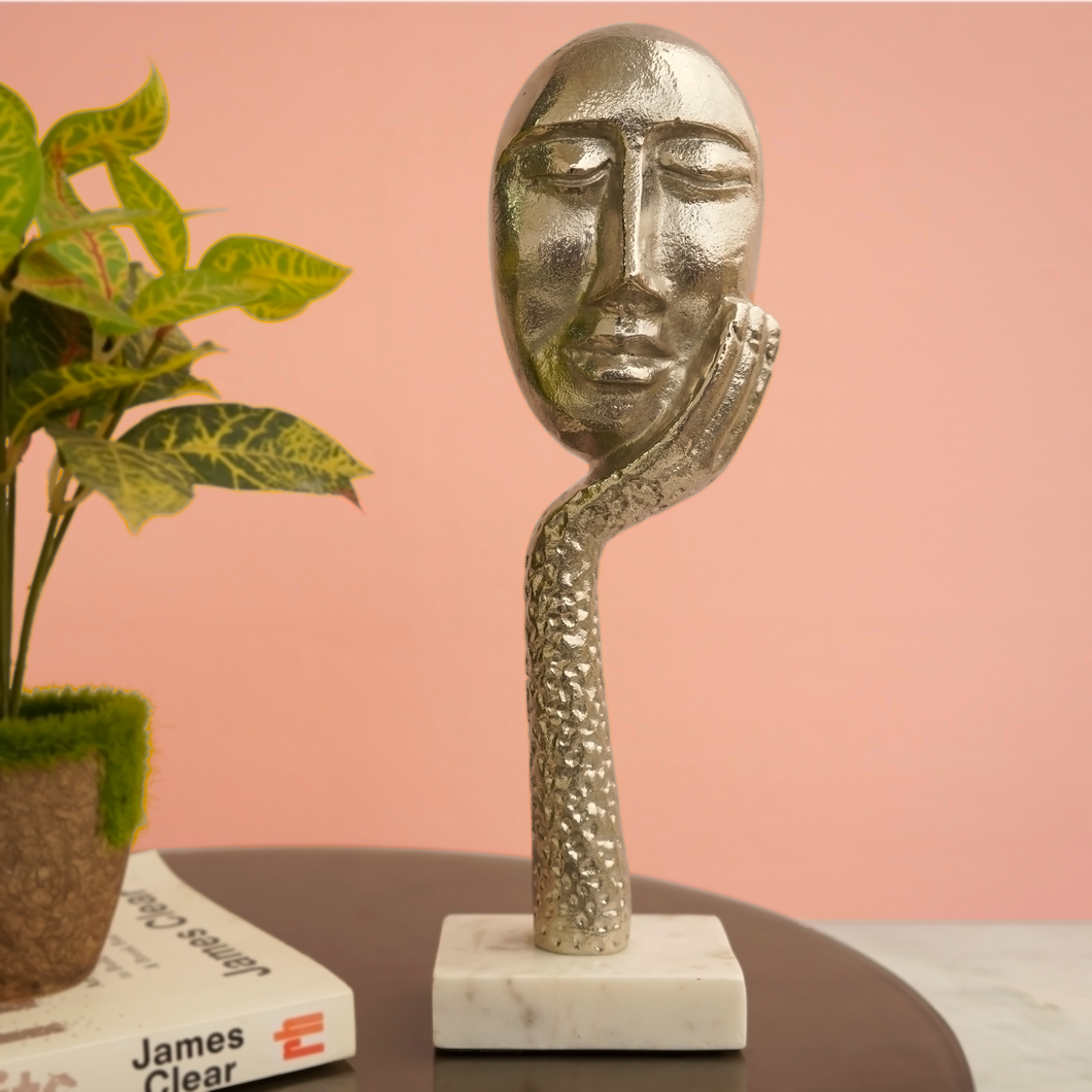 Resting Face Figurine with Marble Base | Casa Kriti