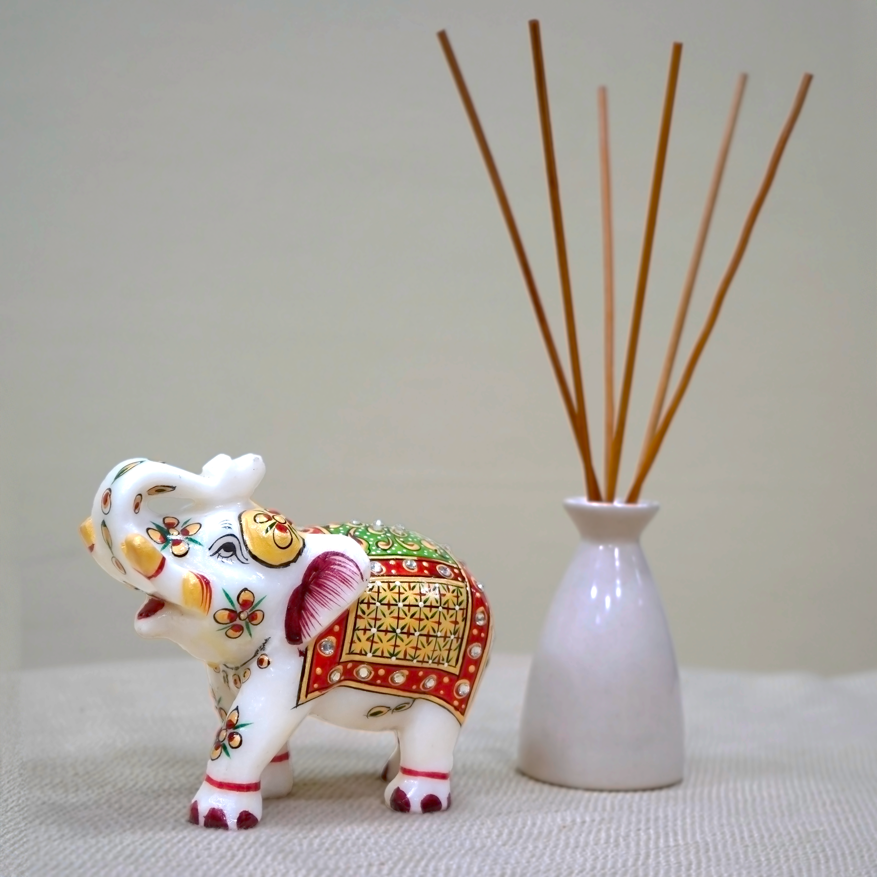 Small Jaipur Royal Marble Elephant | Casa Kriti