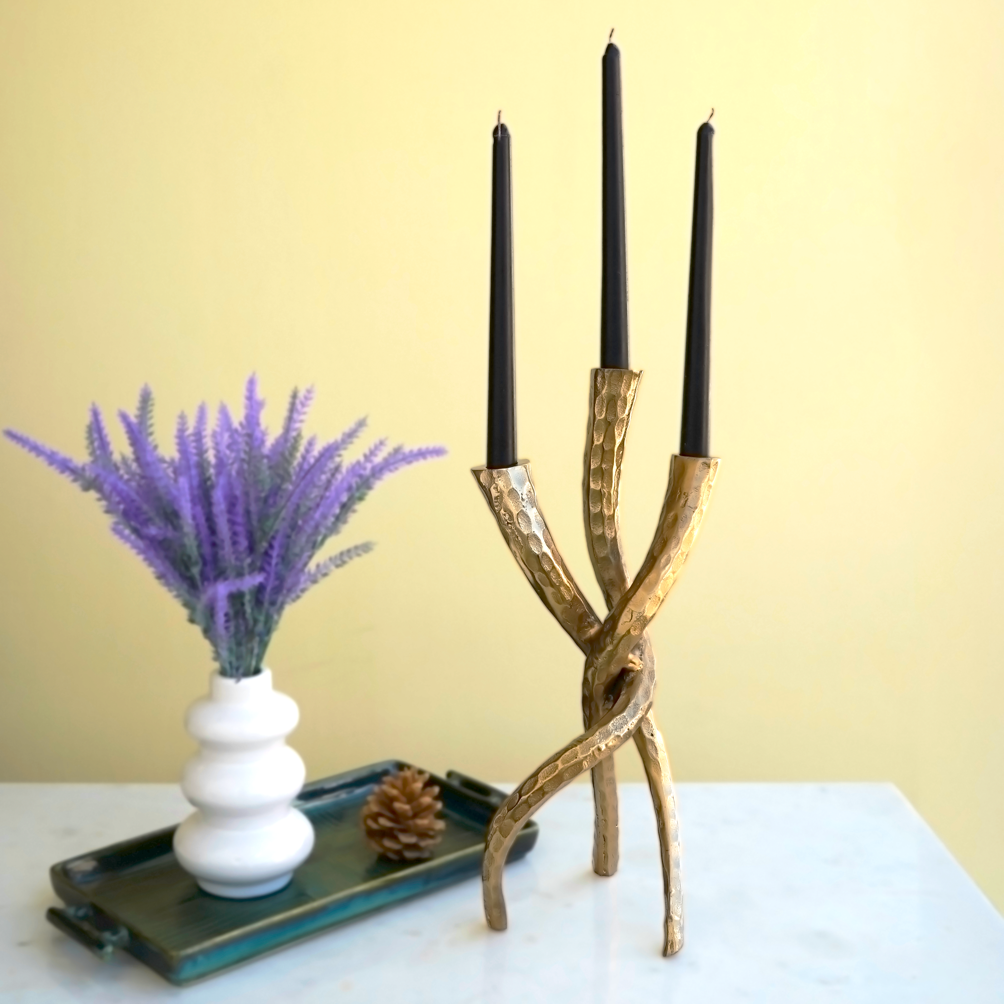 Twisted Golden Candle Holder | Casa Kriti