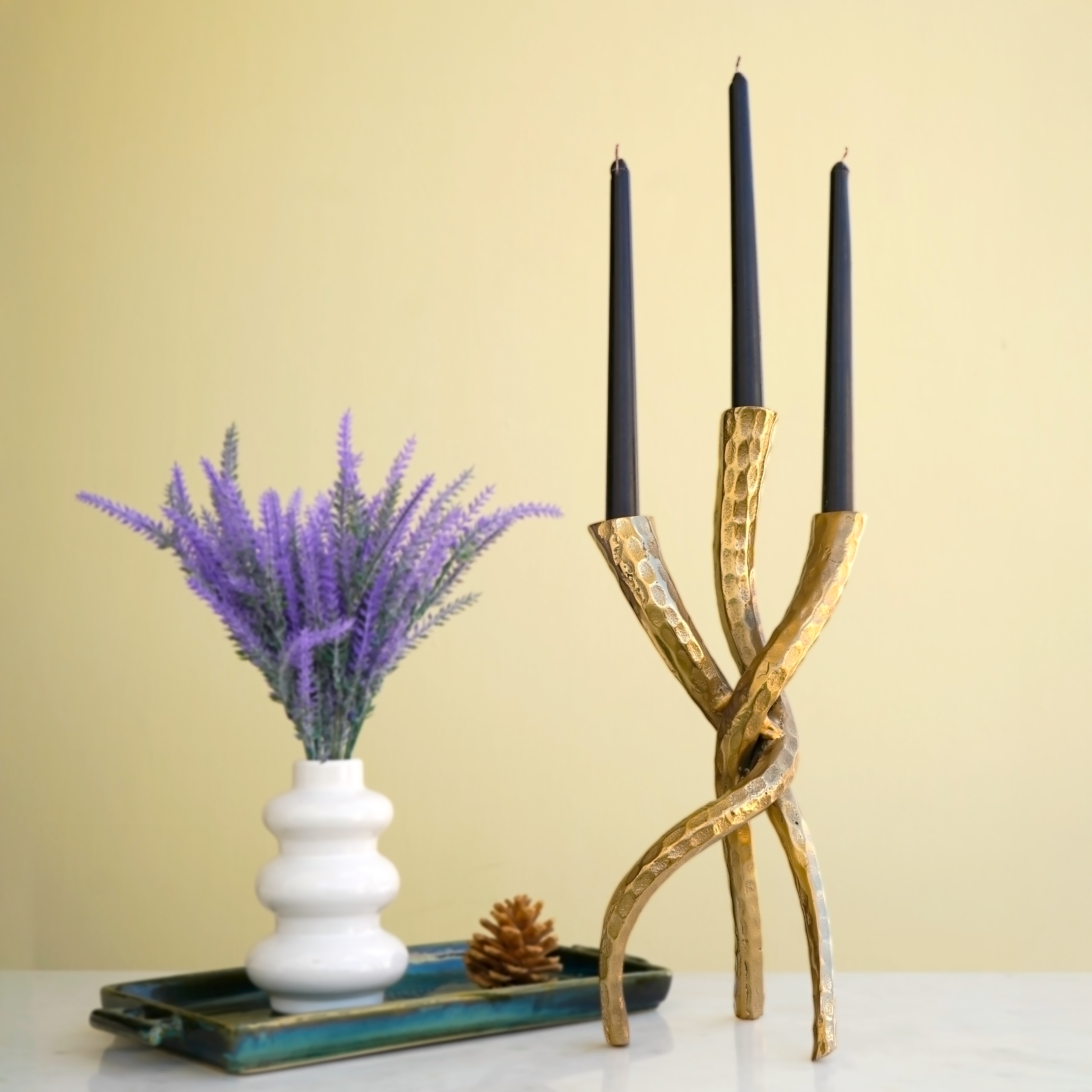 Twisted Golden Candle Holder | Casa Kriti