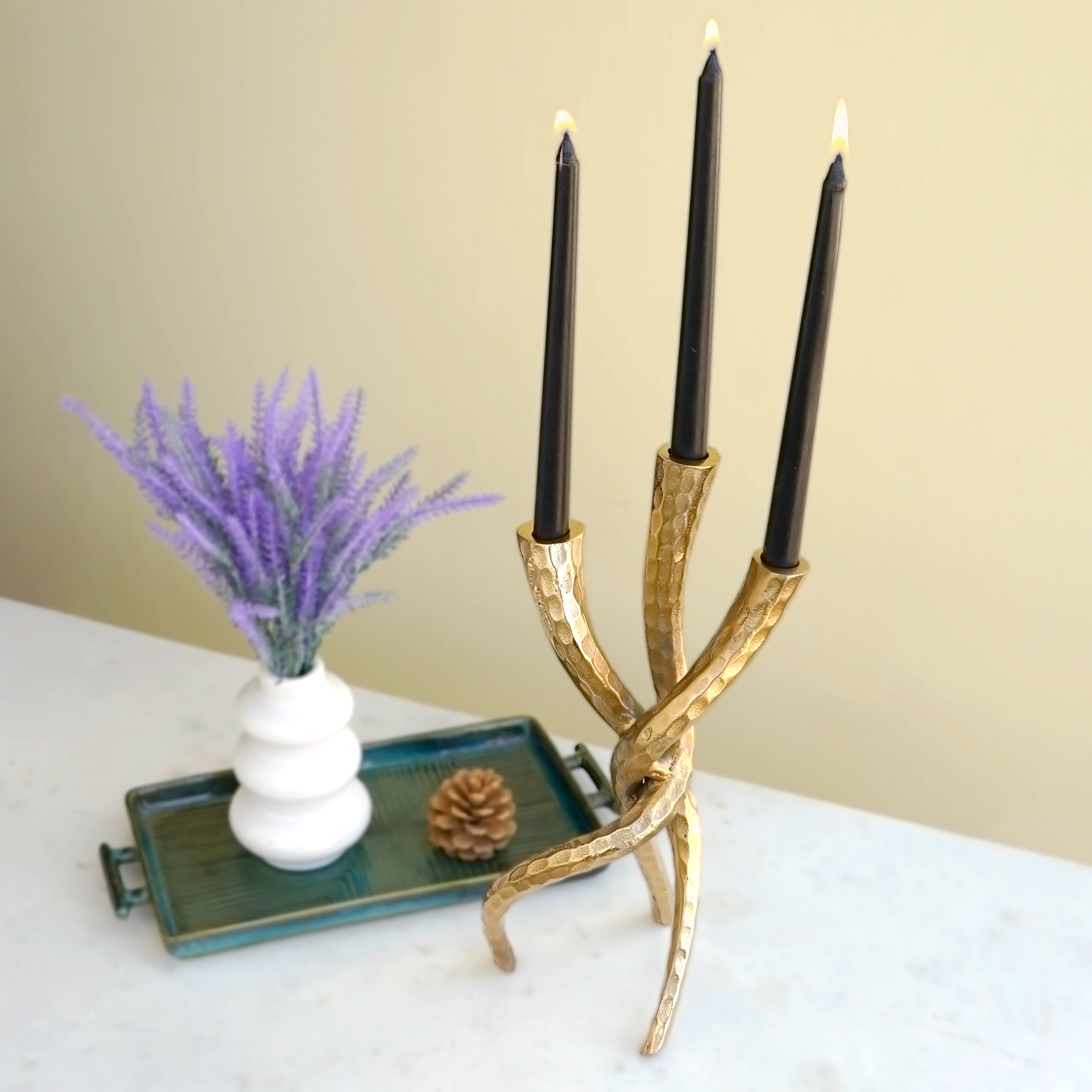 Twisted Golden Candle Holder | Casa Kriti