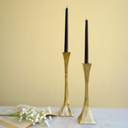 Gold Candlestick Holder Pair | Casa Kriti