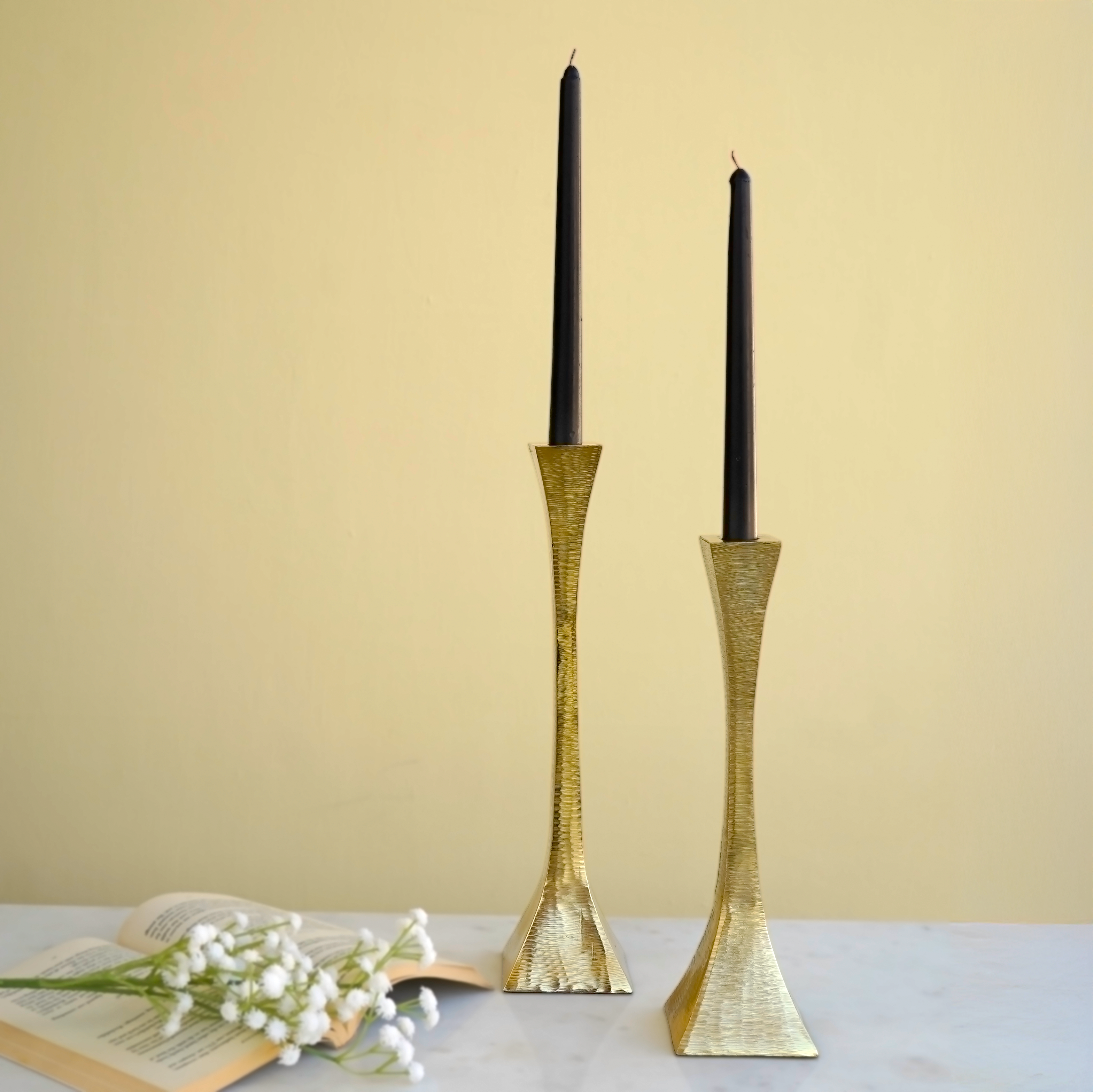 Gold Candlestick Holder Pair | Casa Kriti