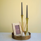 Gold Candlestick Holder Pair | Casa Kriti