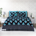 Midnight Bloom King Bed Sheet Set | Casa Kriti