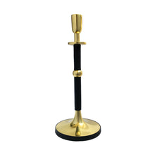 Load image into Gallery viewer, Black Gold Taper Candle Holder Pair | Casa Kriti
