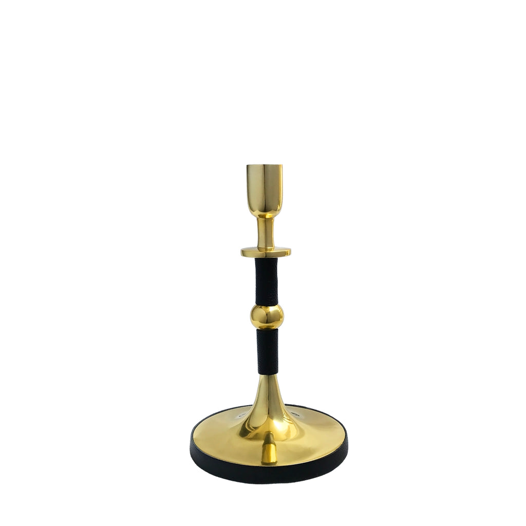 Black Gold Candlestick Holder Pair | Casa Kriti