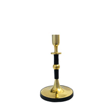 Load image into Gallery viewer, Black Gold Taper Candle Holder Pair | Casa Kriti
