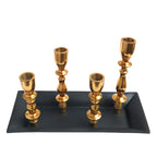Black Golden 4 Candle Holder | Casa Kriti