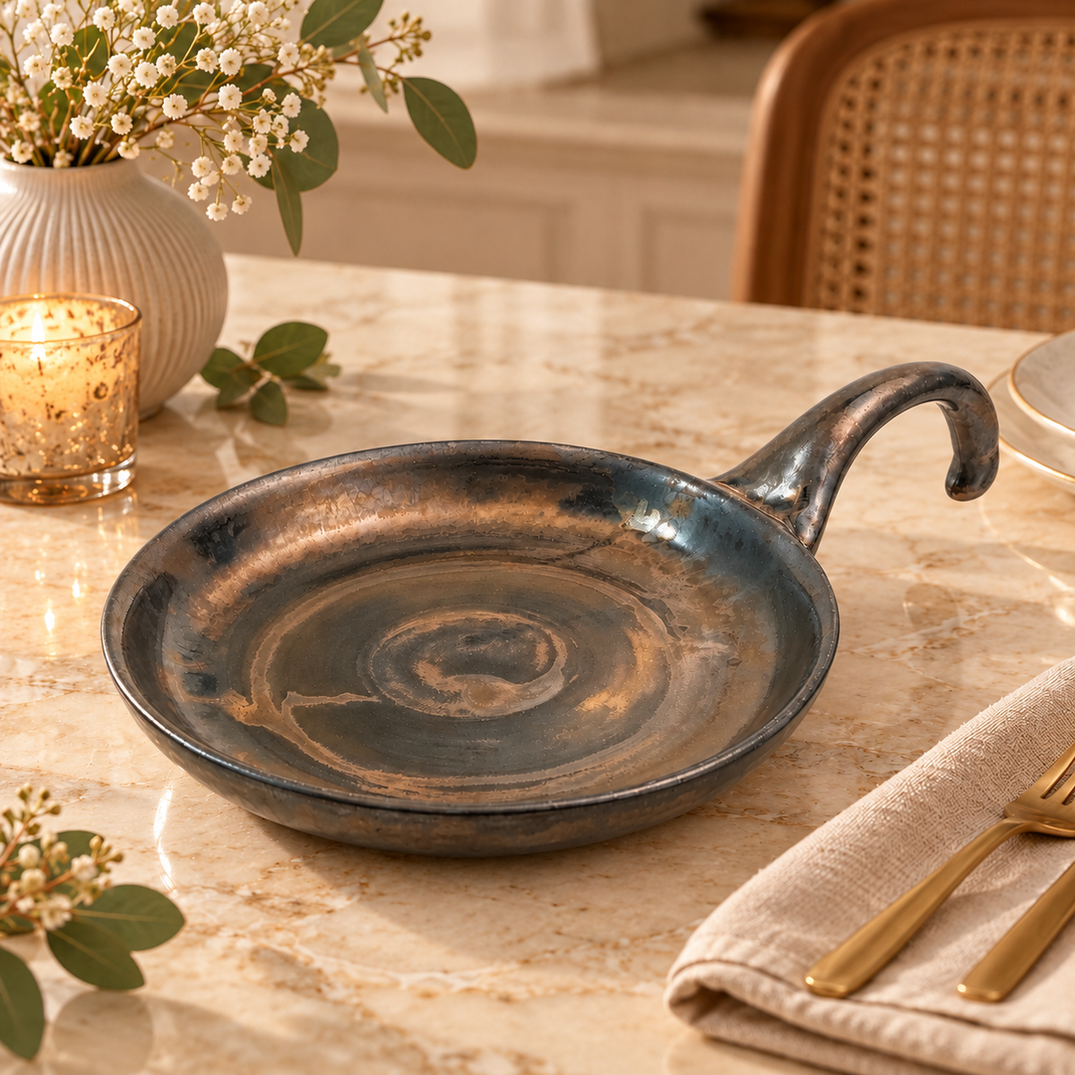 Black and Brown Serving Plate
