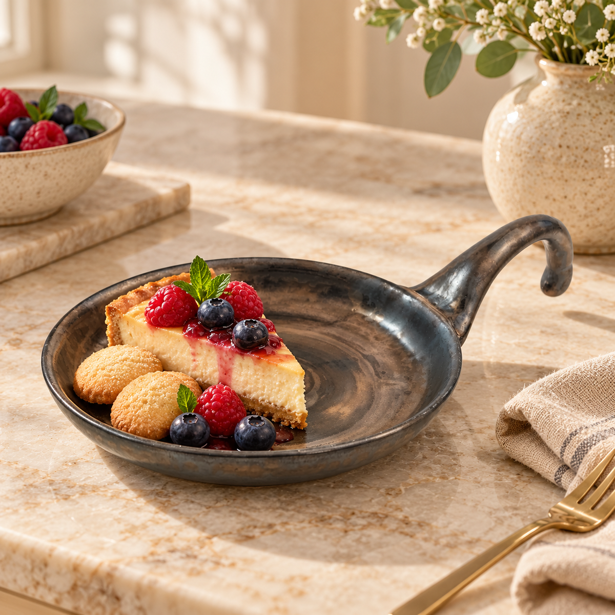 Black and Brown Serving Plate