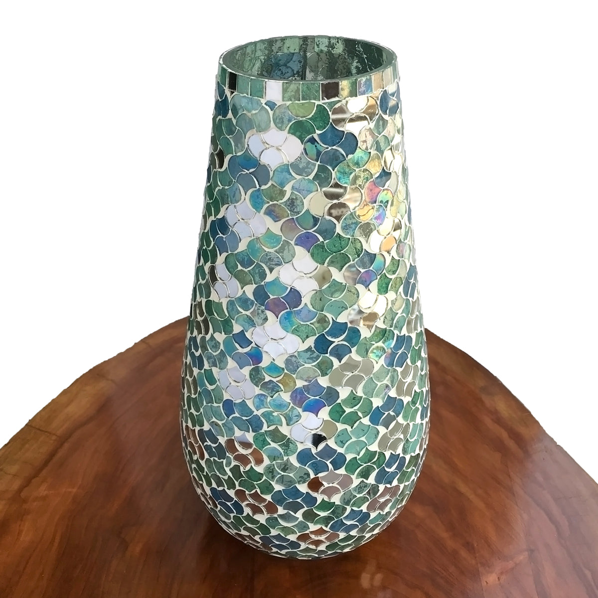 Blue Lagoon Mosaic Glass Vase | Casa Kriti