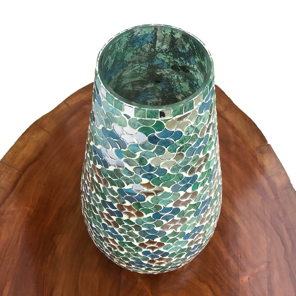 Blue Lagoon Mosaic Glass Vase | Casa Kriti