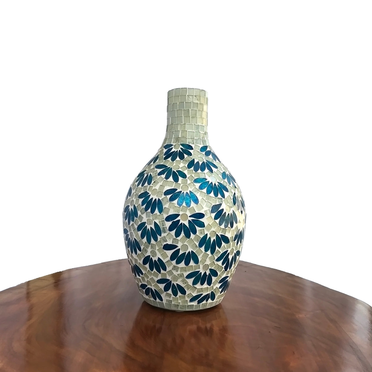 Blue Petals Mosaic Glass Vase Large | Casa Kriti