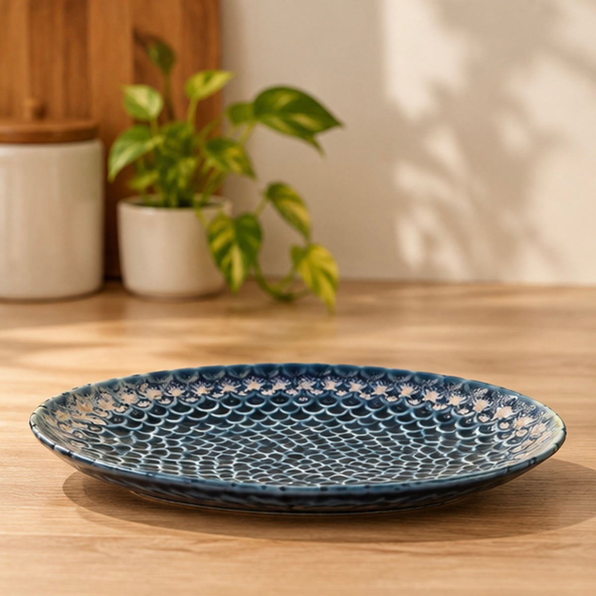 Blue Shell Ceramic Platter
