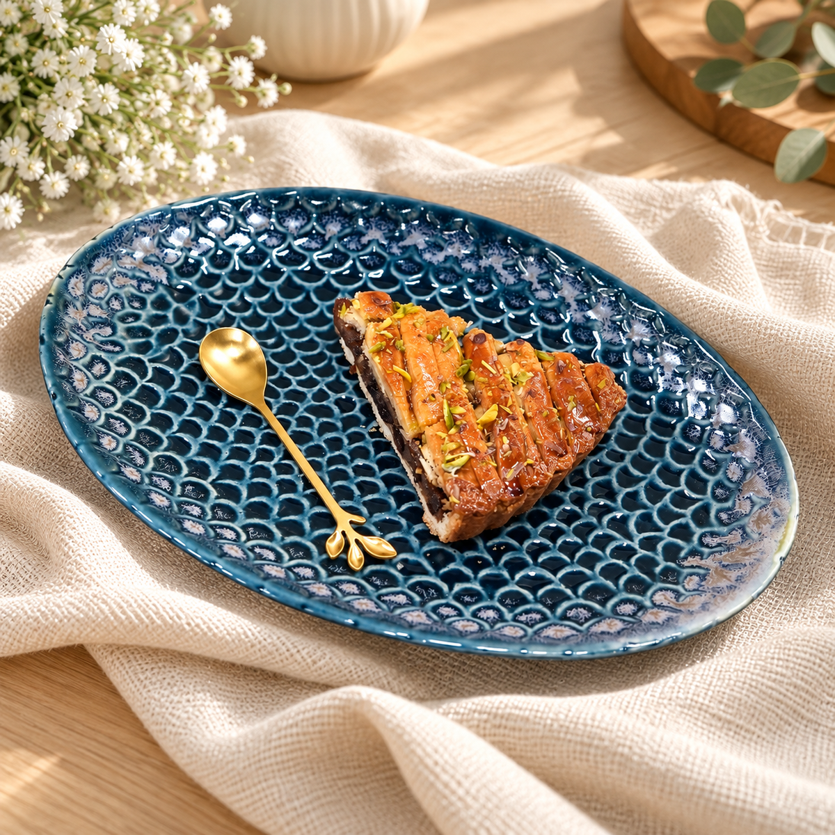 Blue Shell Ceramic Platter