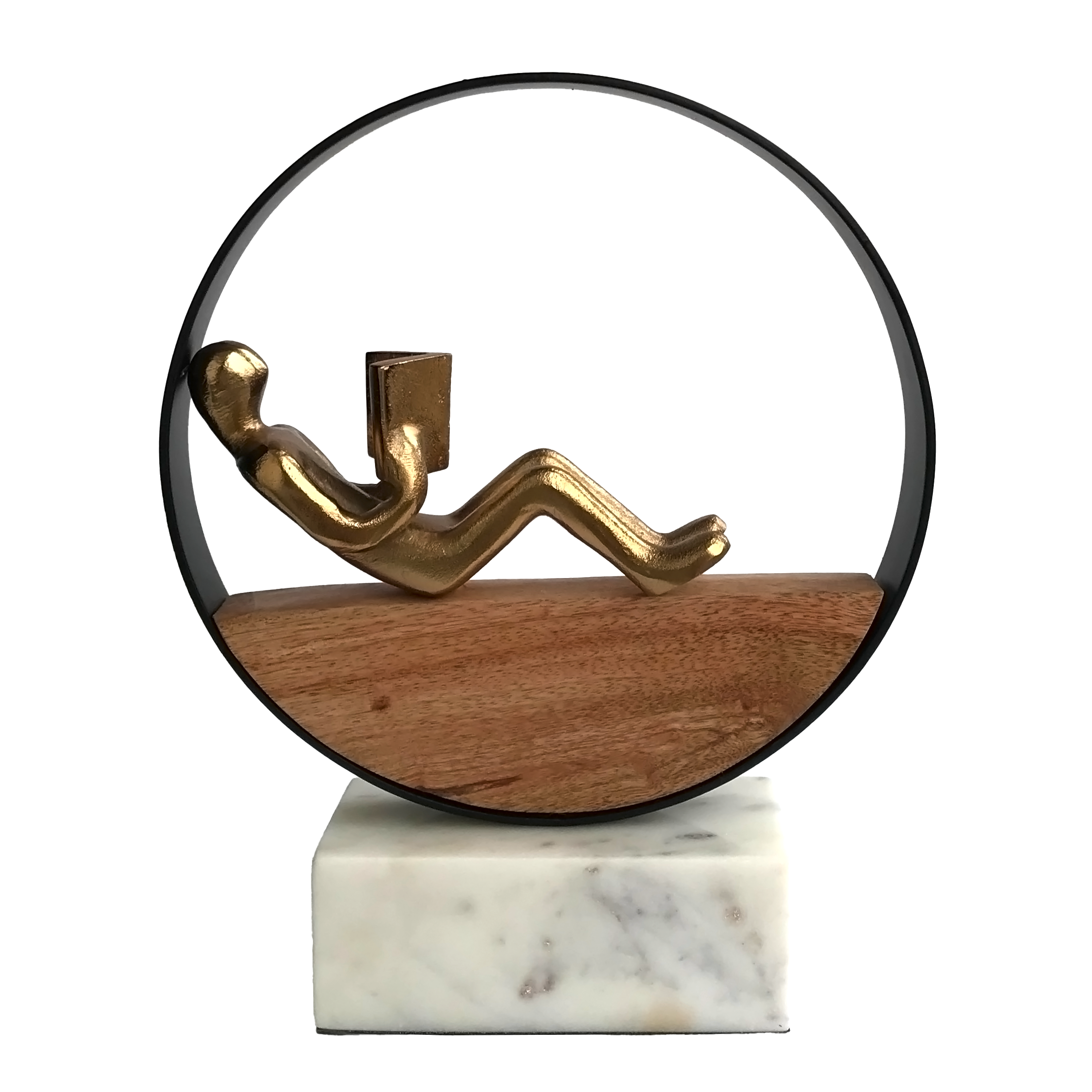 The Book Reader Figurine with Marble Base | Casa Kriti