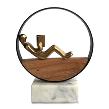 Load image into Gallery viewer, The Book Reader Figurine with Marble Base | Casa Kriti
