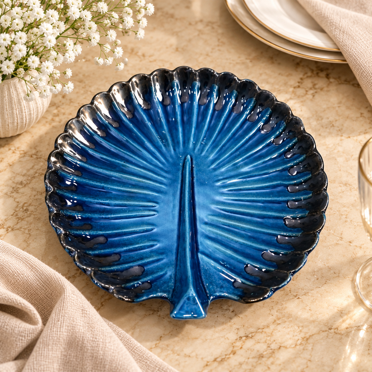 Ceramic Peacock Platter