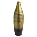 Dual Tone Gold and Brown Fluted Flower Vase Pair | Casa Kriti