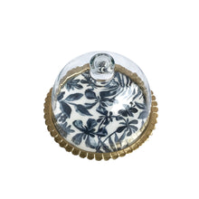 Load image into Gallery viewer, Floral Cake Plate with Glass Cloche | Casa Kriti
