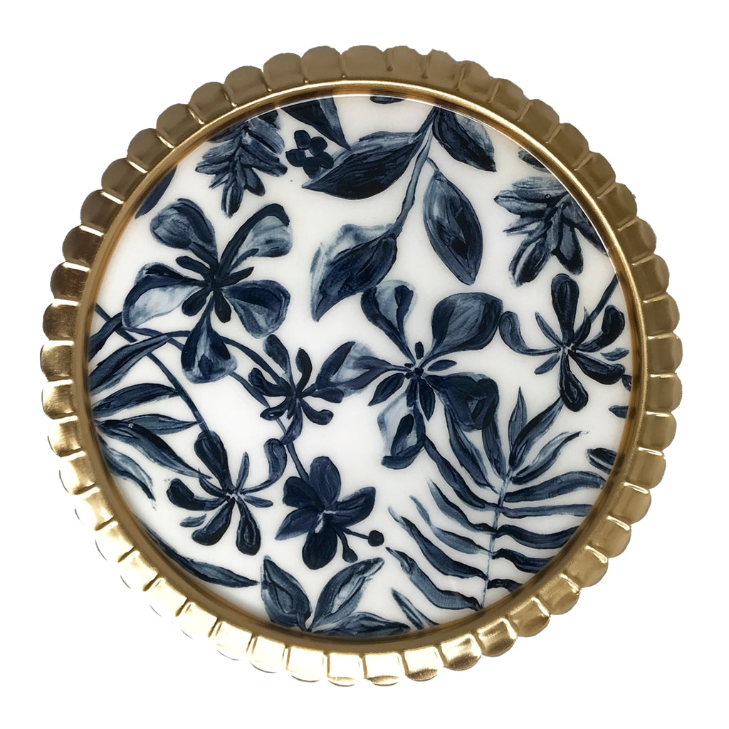 Floral Cake Plate with Glass Cloche | Casa Kriti