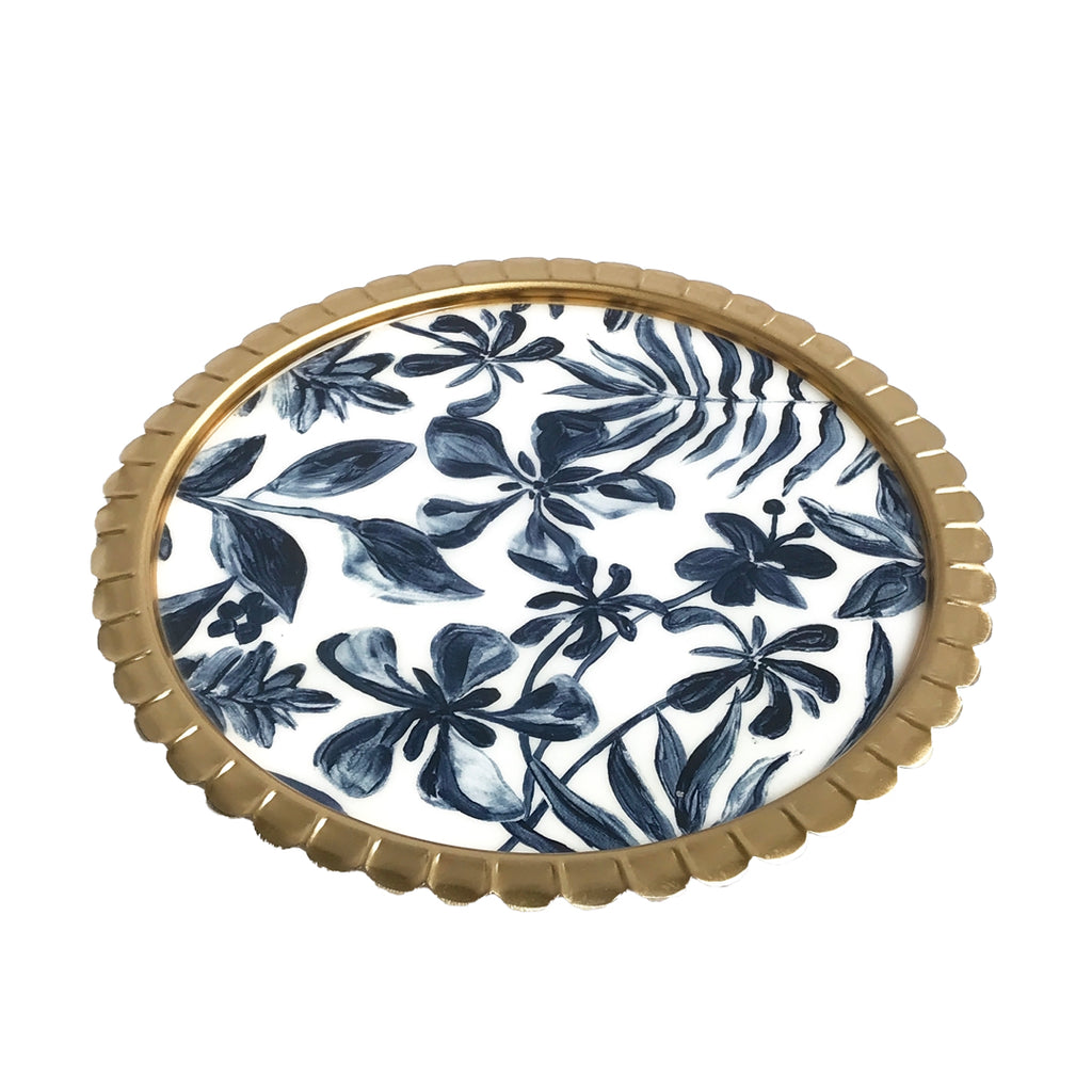 Floral Cake Plate with Glass Cloche | Casa Kriti