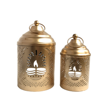 Load image into Gallery viewer, Golden Deepak Lantern Pair | Casa Kriti
