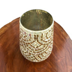 Golden Ivory Mosaic Glass Vase | Casa Kriti