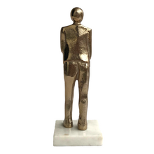 Load image into Gallery viewer, Golden Standing Human Figurine with Marble Base | Casa Kriti
