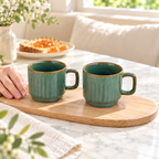 Green Ceramic Cups Pair