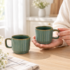 Green Ceramic Cups Pair