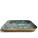 Grey Floral Aluminium Serving Platter | Casa Kriti