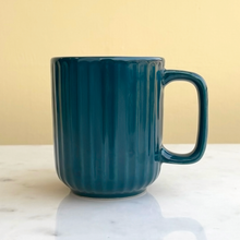 Load image into Gallery viewer, Teal Ceramic Coffee Mug Pair | Casa Kriti
