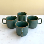 Green Ceramic Cups Set of 6