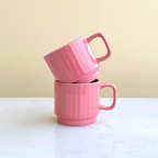 Pink Ceramic Cups Set of 6