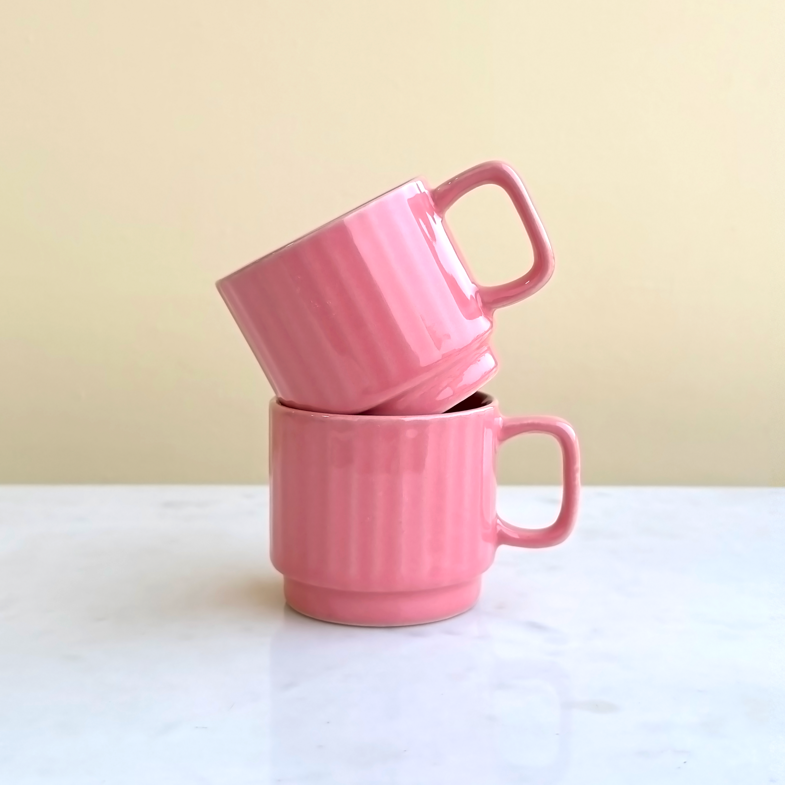 Pink Ceramic Cups Set of 6