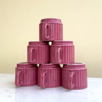 Deep Pink Ceramic Cups Set of 6