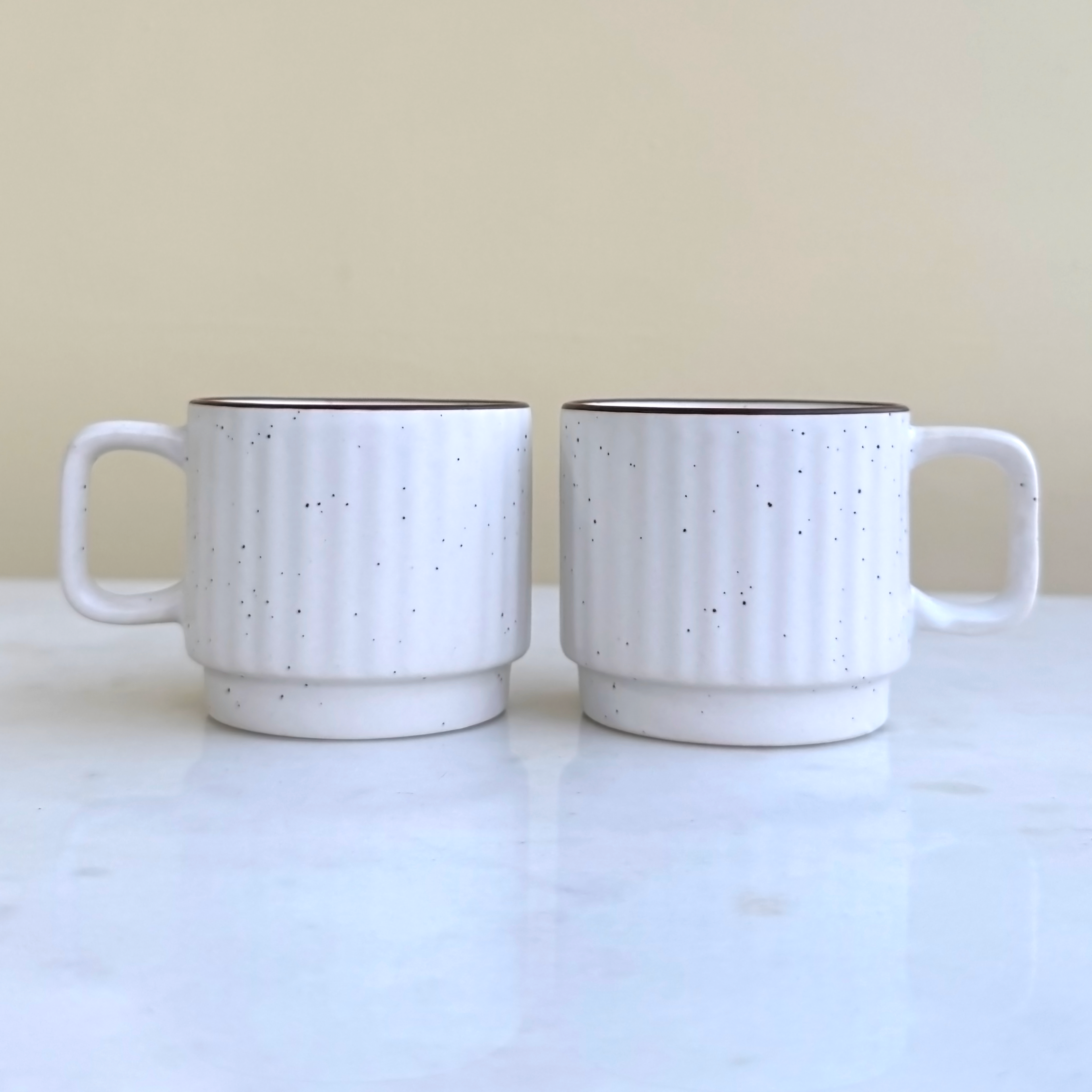 White Ceramic Cups Set of 6
