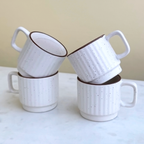 White Ceramic Cups Set of 6