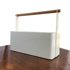 White Kitchen Organizer with Wooden Handle | Casa Kriti