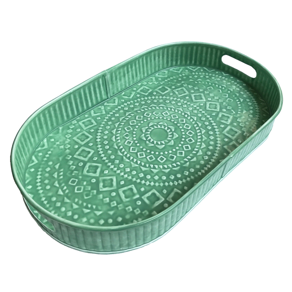 Large Green Serving Tray | Casa Kriti
