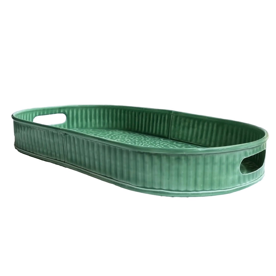 Large Green Serving Tray | Casa Kriti