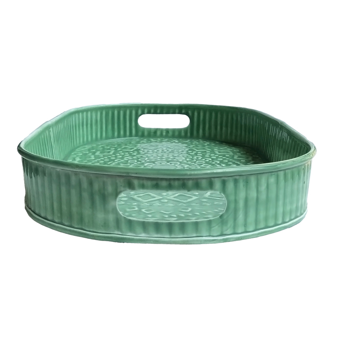Large Green Serving Tray | Casa Kriti
