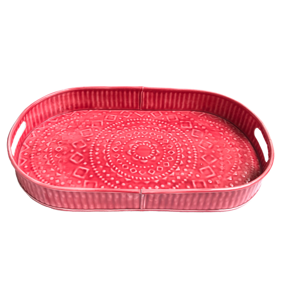 Large Red Serving Tray | Casa Kriti