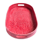 Large Red Serving Tray | Casa Kriti